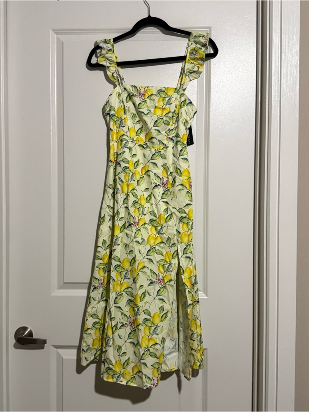 Fashionnova - Bittersweet Poplin Midi Dress - Yellow Lemon Pring